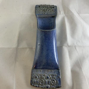 Blue Studio Art Pottery Wall Pocket Boho Style Decor 3.5” X 12” Handmade - Picture 1 of 9