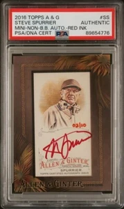 2016 Topps & Allen Ginter Framed Mini Steve Spurrier SSP RED AUTO /10 PSA Auth - Picture 1 of 2