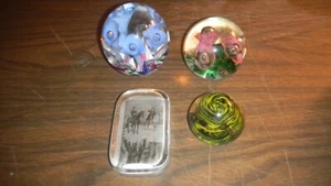 4-Collectible Glass Paper Weights - Picture 1 of 5