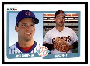 1990 Fleer #643 GREG SMITH STU TATE RC  Rookie