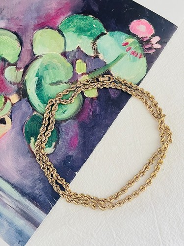 Bracciale Christian Dior Vintage Anni 80 Corda Spirale Catena Versatile Collana Lunga