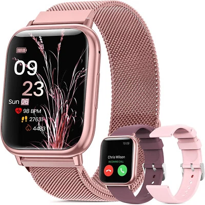 Smartwatch Damen Frauen mit Telefonfunktion Armbanduhr für iPhone Samsung Huawei - Bild 1 von 4