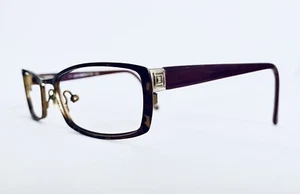 VTG Liz Claiborne Purple Gold Metal Oval Rectangle Glasses L421 0EP5 49 17 135 - Picture 1 of 12