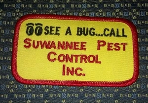 SUWANNEE PEST CONTROL INC. Iron or Sew-On Patch 3.25"X2" - Picture 1 of 2