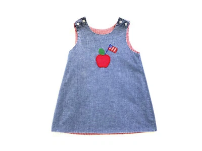 The Bailey Boys Vintage Reversible Little Girl's Dress Patriotic - Image 1 of 4