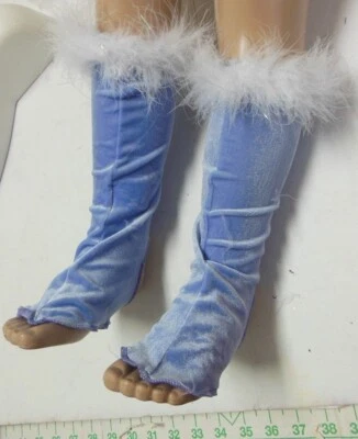 Lote de 2 PARES CALENTADORES DE PIERNAS/ESPATAS PARA BOTAS DE TERCIOPELO PERIWINKLE con PIE ESTRIBO Foto 1 de 4