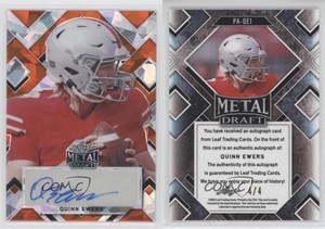 2022 Leaf Metal Draft Portrait Auto Orange Crystals /4 Quinn Ewers #PA-QE1 Auto