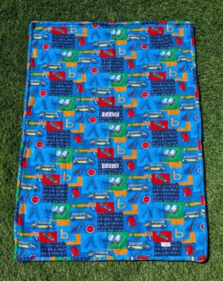 Handmade Children's Throw Blanket For David  50" by 36" Soft Red Backing - Image 1 of 4