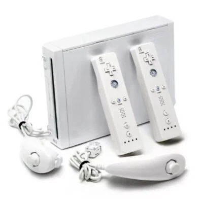 Nintendo Wii Console completa Con 2 Controller 2 nunchuk Gioco Casuale Originale - Immagine 1 di 3