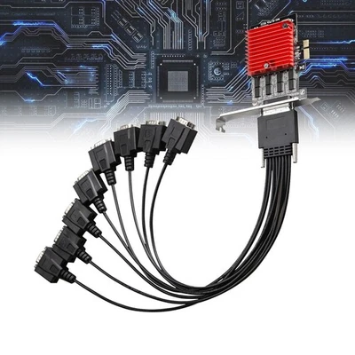 PCIE to 8-Port RS232 Serial Expansion Card Serial Port  Expansion Adapter Riser - Image 1 of 4