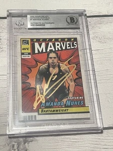 Amanda Nunes Signed Card Donruss UFC Octagon Marvels IP Slabbed Beckett BAS IP a - Picture 1 of 3
