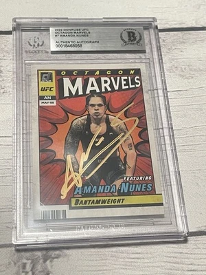 Amanda Nunes Signed Card Donruss UFC Octagon Marvels IP Slabbed Beckett BAS IP a - Image 1 of 3