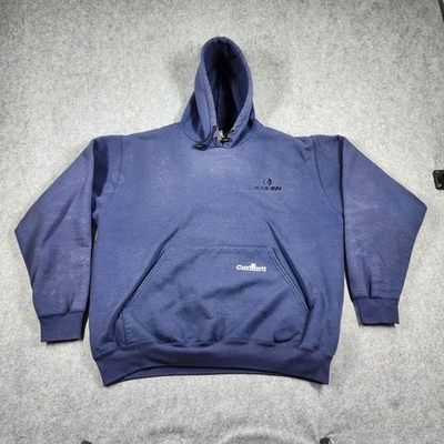 Sudadera con Capucha Carhartt De Colección Para Hombres 2XL Azul Golpeado Envejecido Desteñido por el Sol Años 90 K132 Foto 1 de 4