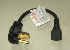 Enchufe de secadora Nema 10-30P 30 amperios de 1 pie macho a adaptador hembra de hoja en T 6-20R, 30A 125/25 - Imagen 1 de 3