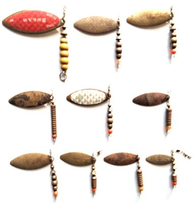 10 alte Spinner MEPPS AGLIA LONG Größe 1 - 5 zum neu beringen o. als Ersatzteile - Bild 1 von 4