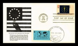 US COVER INDIANA STATE FLAG AND NASA LOCAL POST SPACE FDC COMBO DUAL CANCEL - Picture 1 of 2