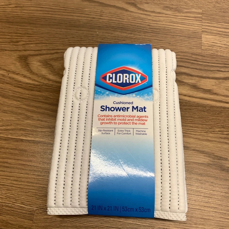 Duck BRAND 285343 Clorox Cushioned Shower Mat 21 Inches White