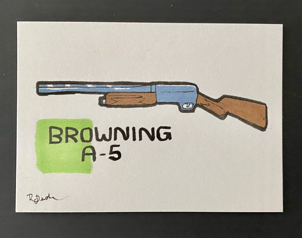 2025 Historic Autographs World War 2 WWII Sketch Art Card Browning A-5  1/1 - Image 1 of 1