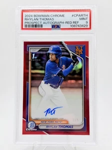 2024 Bowman Chrome Rhylan Thomas 1st Auto True Red Refractor 3/5 - Picture 1 of 2