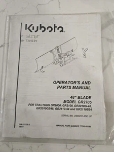Kubota Blade Owners Manual Book Gr2705 - Picture 1 of 1