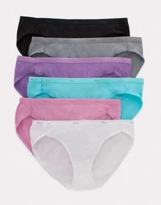 Hanes No Ride Up Cotton Bikini Panties 6-Pack Womens Panty Assorted Underwear - Picture 1 of 12