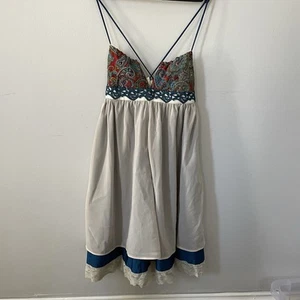 Magpie Nashville Handmade Girls Summer Dress Cream, Blue Red See Measurements - Picture 1 of 9