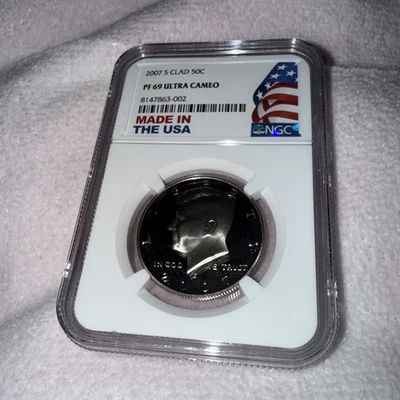 2007 S Clad PF69 ULTRA CAMEO Beautiful Kennedy 1/2 Dollar Coin. - Image 1 of 4