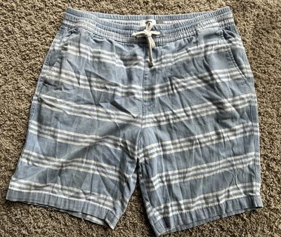 Pantalones cortos cómodos elásticos grandes blancos y azules antiguos azul marino con cordón informales Foto 1 de 4