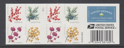 US #5418b Winter Berries Complete DS Booklet of 20 Mint Never Hinged - Image 1 of 2