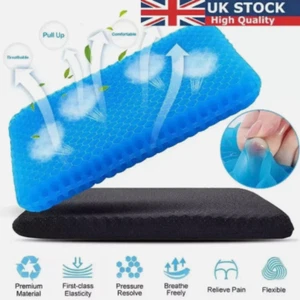 Gel Seat Cushion For Lower Back Pain Pressure Relief Wheelchair Car Office Pad - Picture 1 of 8