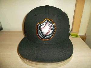 QUAD CITY RIVER BANDITS "PAW" BASEBALL CAP/HAT-NEW ERA 59FIFTY SZ 8" MiLB/BLACK! - Picture 1 of 4