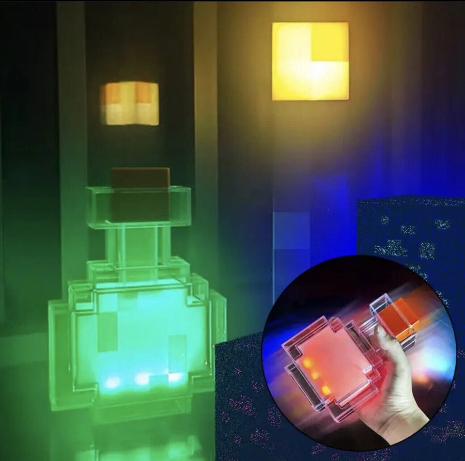 Minecraft “Potion Bottle” Night Light / Atmosphere Lamp - Shake To Change Colour - Image 1 of 4