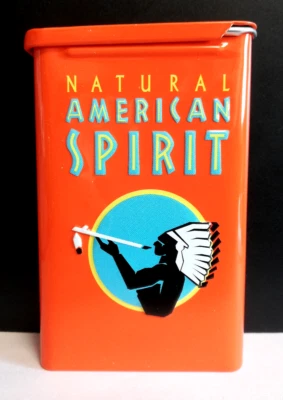 Natural American Spirit Cigarettes Orange Empty Tin - Image 1 of 4