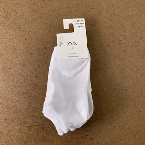Zara Kids Shoe Size 11-13 White 3 Pack Basic No Show Socks NWT - Picture 1 of 4