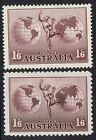 AUSTRALIA 1934 HERMES 1/6 WITH AND WITHOUT WMK 