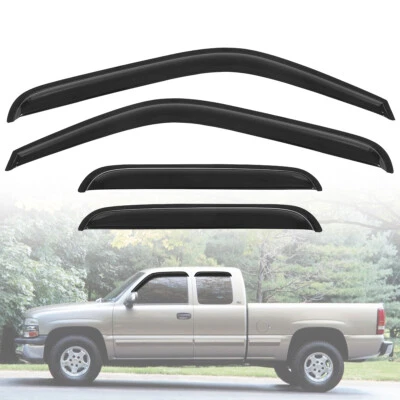 Fit 99-06 Chevy Silverado GMC Sierra Extended Cab Window Visors Rain Sun Guard Foto 1 de 4