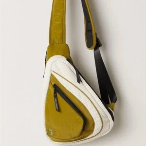 Free People FP Movement Cold Shoulder Sling Bag Casual Athleisure Gorpcore Green - Picture 1 of 8