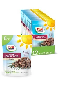 Dole California Chopped Dates, Naturally Gluten Free Dried Fruit, Healthy Snack, - Picture 1 of 4