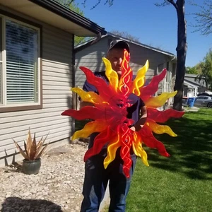 metal wall hanging sun indoor outdoor hallway  garage shed porch Decorative sun - Picture 1 of 4