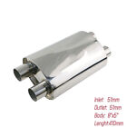 Dual In/Out 2'' Exhaust Resonator Exhaust Muffler 410Mm Length Sliencer Tips