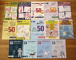 Posten 14 ZEICHNUNG 50 Bücher Lee J. Ames Katzen Hunde Monster Meeresbewohner Weltraum PB L1 - Bild 1 von 2