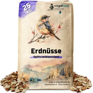 25 kg Erdnusskerne Teilblanchiert Wildvogelfutter Erdnüsse Vogel Splits Nüsse - Bild 1 von 7