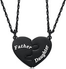 Father And Daughter Heart Matching Necklace Set For 2 - Daughter To Dad Fathe