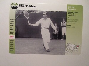 1997 Grolier Life In America - Bill Tilden - oversized card 