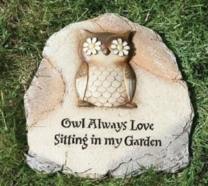 ROMAN 11" Garden Yard Decor Stone "OWL Always Love Sitting in my Garden" #65473 - Picture 1 of 1