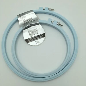 Susan Bates Embroidery Hoop & Frame Blue 8" & 6" 2 PC Lot - Picture 1 of 13