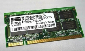 ProMos RAM Memory Module 512MB PC2700U CL2.5 DDR3-333MHz V826664G24SASG-C0 - Picture 1 of 1