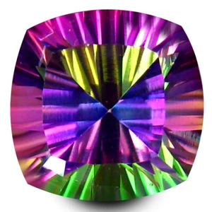 5.28 ct Sparkling AAA+ Cushion Shape (10 x 10 mm) Multi Color Mystic Blue Topaz - Picture 1 of 1