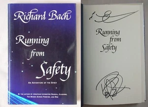 Signed w/Doodle 1st Ed RUNNING FROM SAFETY Richard Bach ADVENTURE OF THE SPIRIT - Picture 1 of 3
