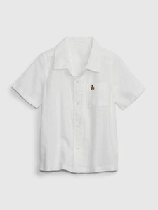 NEW $25 GAP Toddler Boys White Linen-Cotton Oxford Button-Down Shirt Size 5T - Picture 1 of 1